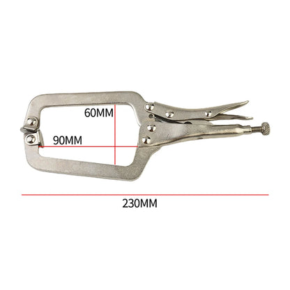 1pc 9inch C Clamp Metal Face Clamps Welding Steel Clamps Vise Grip Locking Welding Pliers Woodworking Wood Tenon Locator Tool