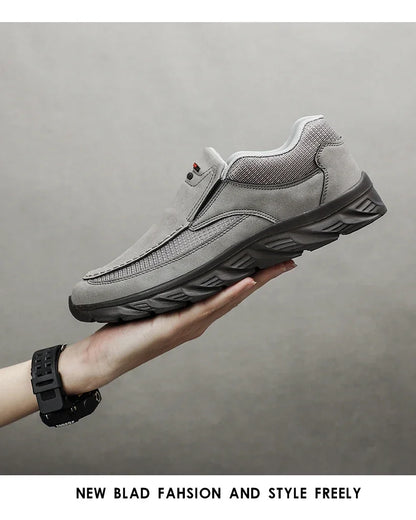 Men Leather Casual Shoes Breathable Loafers Men Sneakers 2024 New Male Comfortable Leather Flat Footwear Sneakers Men Shoes