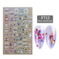 1PCS New Christmas Decorations 2023 New Year Nail Stickers Press on Nails Laser Snowflake Christmas Tree 3D Nail Decal