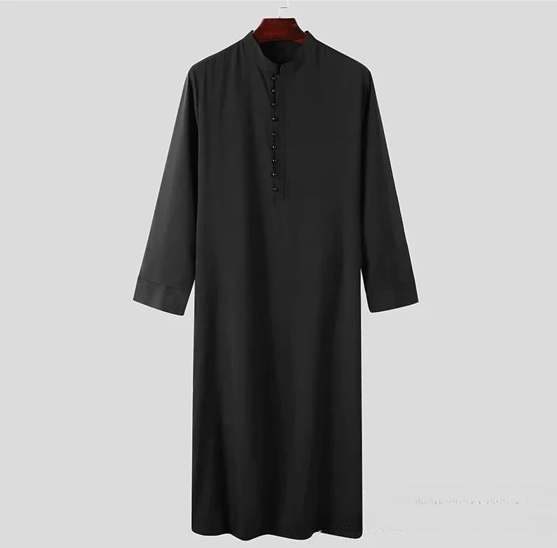 Men's2026 Loose Standing Collar Muslim Robes New Ethnic Round Collar Hui Robes Arab Middle East Men's Clothing Men Vintage Top
