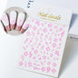 1pc 3D Hibiscus Flowers Nail Sticker White Black Flower Petals Adhesive Decals Pink Golden Floral Slider For Nail Art Decoration