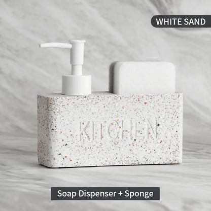Modern kitchen accessories Soap Dispenser Set Liquid hand soap dispenser pump bottle brushes Holds and Stores Sponges Scrubbers