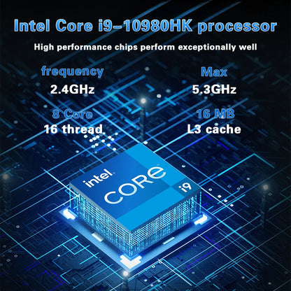 15.6' Intel Core I9 10980HK Laptop Computer Windows 11 Pro 16GB RAM 1TB SSD M.2 Notebook PC Gamer Portable Laptops Gaming Office