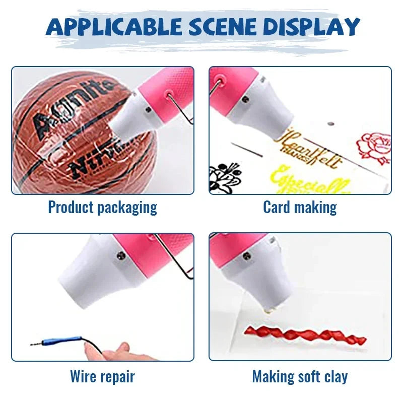 220V Hot Air Gun, Soldering Temperature Blower Eu Plug, Mini Heat Gun for Shrink Tubing, Car Wrapping & DIY Crafts