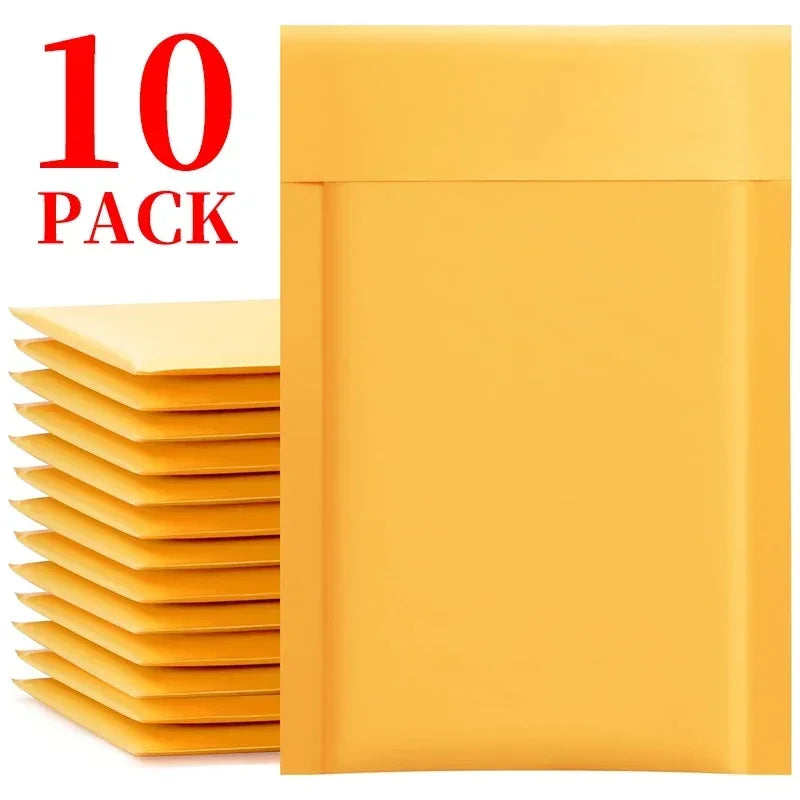 10-50Pack Kraft Bubble Mailers Self Adhesive Paper Envelopes Waterproof Cushioned Padded Foam Shipping Bags for Packaging