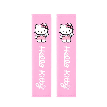 Hello Kitty Car Seat Belt Covers 2Pcs Soft Auto Seatbelt Shoulder Pads Universal Car Interior Accessories for Decoration Comfort