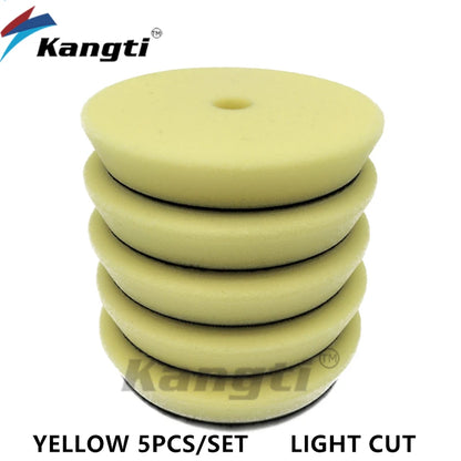 Kangti Car Polishing Pad Kit 3 Inch Self-Adhesive Buffing Wheel Car Detailing Waxing Sponge Pads Auto Care Cleaning Tool