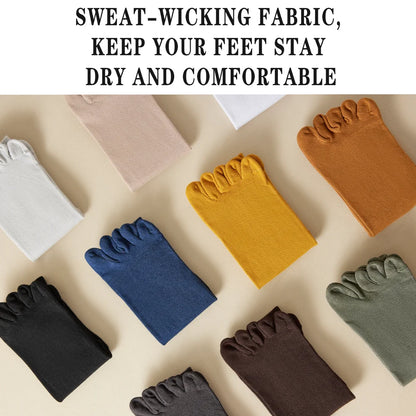 Hot Sale Men's Cotton Toe Socks Moisture-Wicking Odor Control Seamless Toe Design Long Crew Socks for Sports Daily Wear