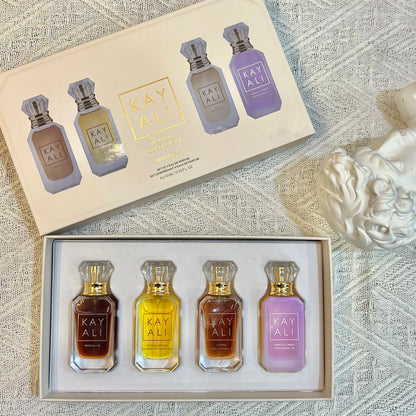 KAYALI Unisex Perfume Gift Set 4×10ml Eau De Parfum Long Lasting Fresh Mild Floral Fruity Musk Elegant Vanilla Royale Fragrance