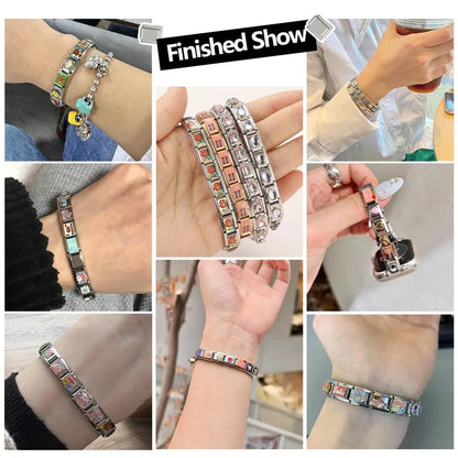 Wholesale Fashion Personalized DIY Red Color Italian Charm Bracelet Watermelon Tomato Bead 9mm Bracelet Stainless Steel Jewelrys