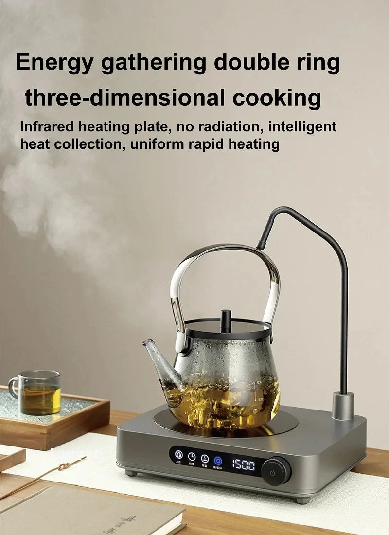 1500W Electric Ceramic Stove Timing Tea Maker Automatic Water Supply Induction Cook Water Pumping Kung Fu Tea Stove Water Boiler