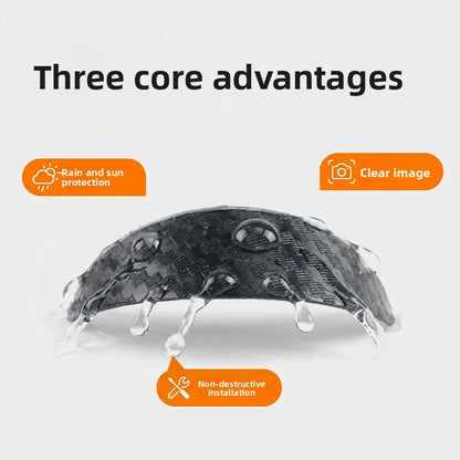 Car Reversing Camera Rain Cover Car Rear Camera Rain Cover Carbon Fiber Pattern Car Rear View Camera Protection Trim Dust Shield