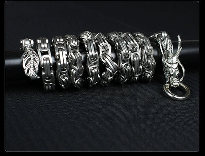 EDC Self Defense Whip Titanium Steel Necklace Fashion Chain Waist Dragon Head Pendants Bracelets Boy Gadgets For Men Cool Gifts