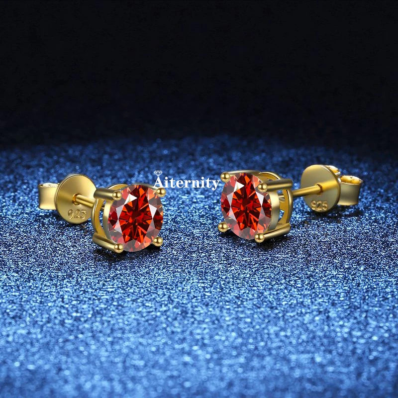 18K Plating Earrings S925 Sterling Silver D Color VVS1 Zircon Earring Stud for Women As Shinning As Diamond Wedding  Jewelry