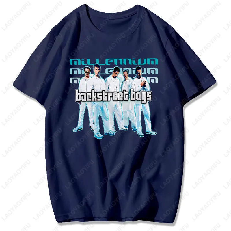 Backstreet Boys Millennium Tour Music Vintage Tshirt Men Women Hipster Popular Tops Summer Fashion Streetwear Unisex Tees Gift