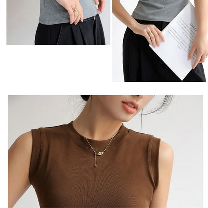 Camisole Vest for Women Cotton Round Neck Colourful Basic Sleeveless Undershirt Tops Tees with Coverage for Side Cleavage