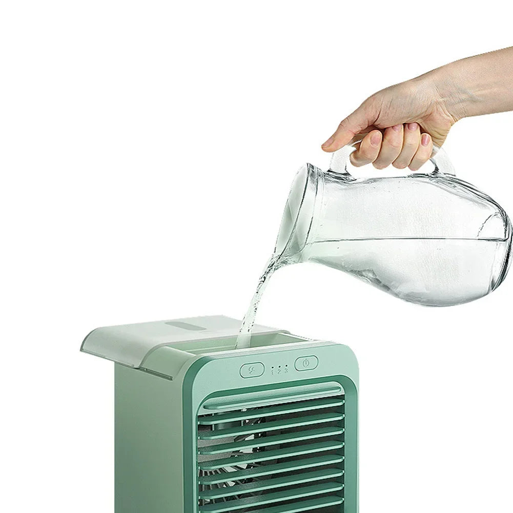 New Portable USB Chargeable Mini 3 Gear Air Conditioner Cooler Fan Air Conditioner Air Cooling Fan Office Desktop Fan