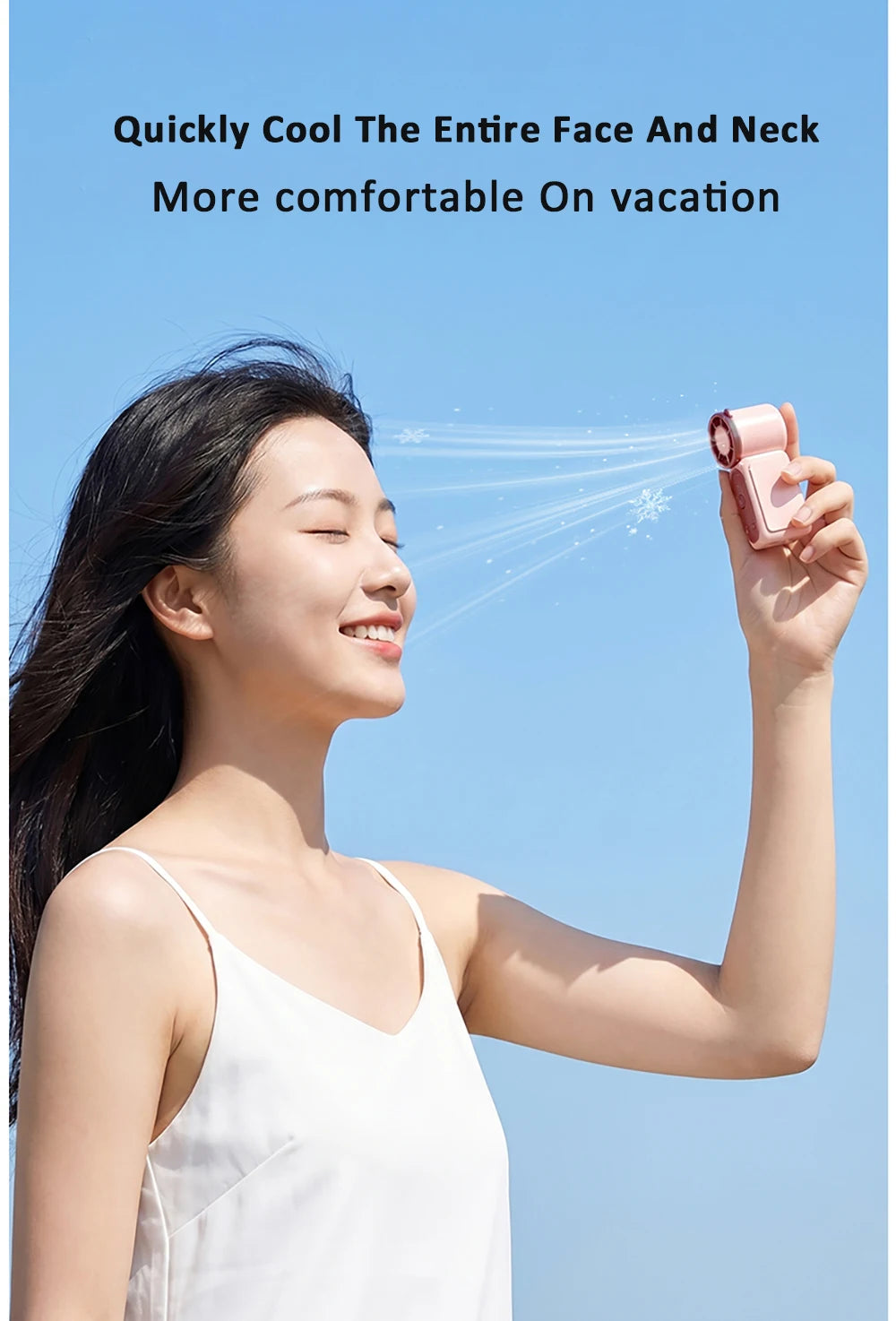 Portable Handheld Fan Mini Perosonal Hand Fan USB Rechargeable Outdoor Travel Hand Fan Digital Display Pocket Fan 100Gear