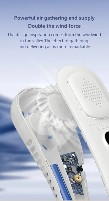 Lenovo Neck Bladeless Fan Mini Ultra Long Life Portable Lazy Silent Fan Usb Charging Student Sports Office 2026 New