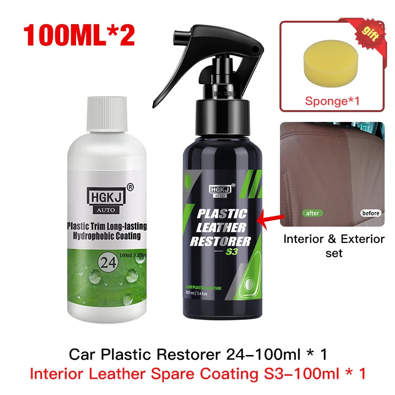Plastic Restore Revitalizer Plastic Renovator Longlasting Coating For Car Rubbers Refurbish Clean Gloss Black Shine HGKJ 24