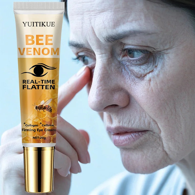 Instant Eye Tightening Cream by YUITKUE - Bee Venom, Collagen & Caffeine, Reduces Puffiness & Fine Lines, 20g