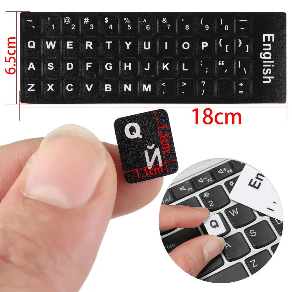 Non-slip English Arabic Keyboard Stickers Wear-resistant Laptop Keyboard Stickers Russian Letter Deutsch Spanish Alphabet Layout