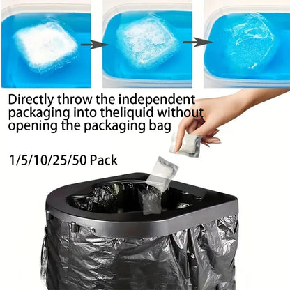 No need to unpack-[Portable | Stool Absorbent]  Outdoor portable toilet, bagged camping toilet paper, outdoor c