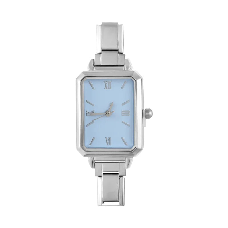 Fashion Colorful Dial Square Stainless Steel Women Watch Head Fit 9mm Bracelet For Party Friend Wife Birthday Jewelry Gifts