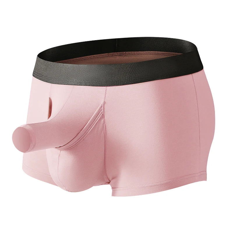 Men Boxers Sexy Underwear Long Penis Pouch Boxershorts Underpants Male Hombre Elephant Bulge Panties Lingerie