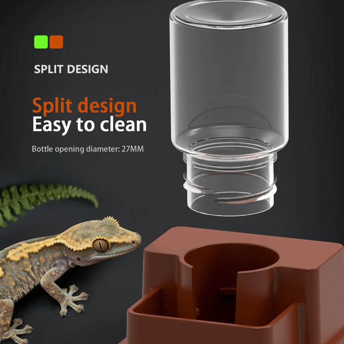 1pc Automatic Reptile Feeder Automatic Detachable Reptile Bowl Tortoise Water Dish Gecko Drink Dispenser For Lizard Chameleon
