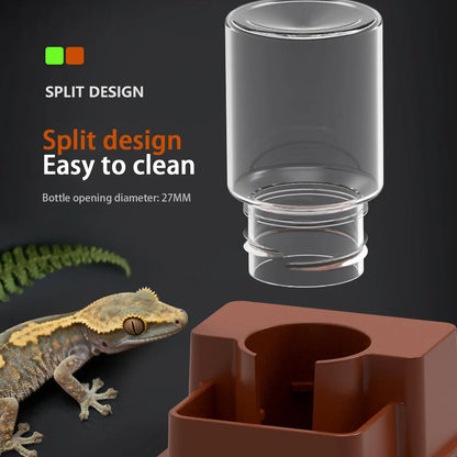 1pc Automatic Reptile Feeder Automatic Detachable Reptile Bowl Tortoise Water Dish Gecko Drink Dispenser For Lizard Chameleon