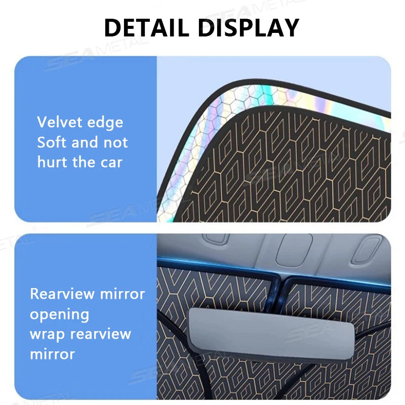 SEAMETAL Car Windshield Sun Shade Five-layer Front Window Sunshade Windshield Sun Protection Cover UV Blocker Summer Car Covers