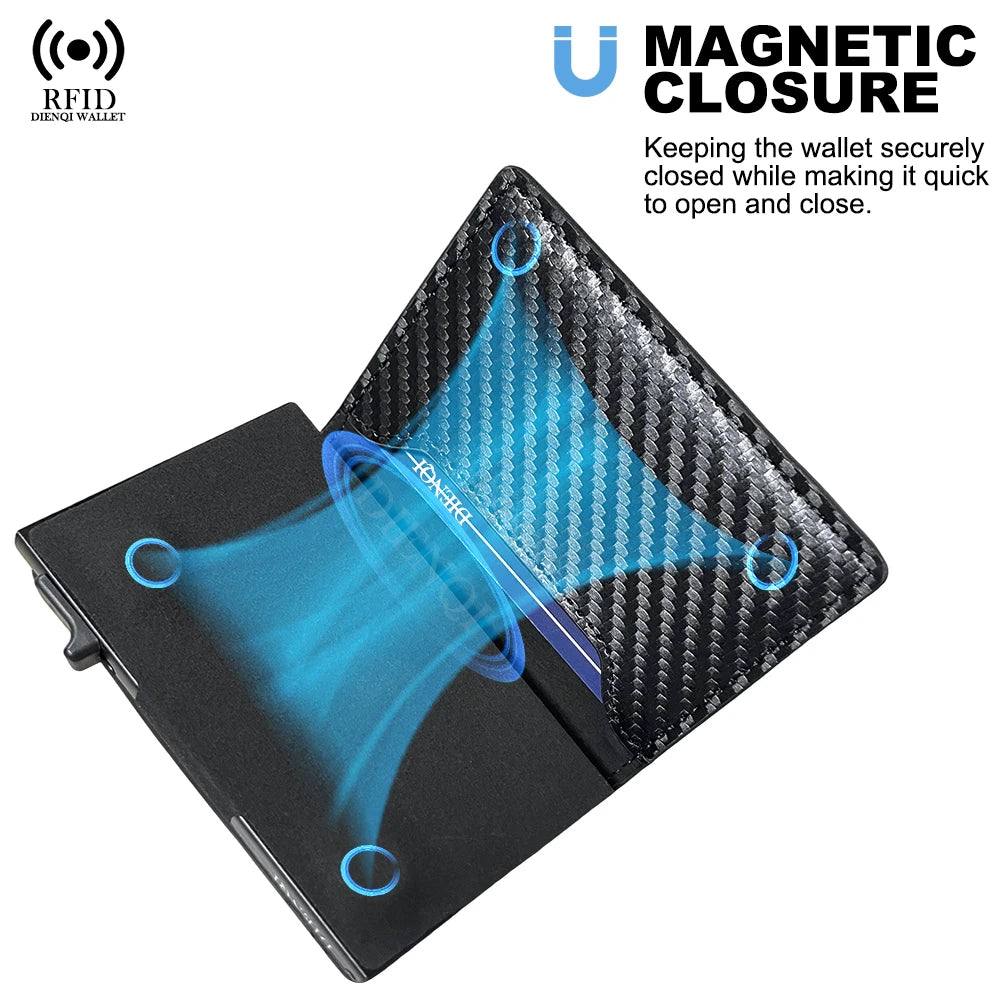 Luxury RFID Blocking Card Holder Men Wallets Money Bag Metal Credit Cardholder Aluminium Slim Thin Smart Minimalistic Wallets