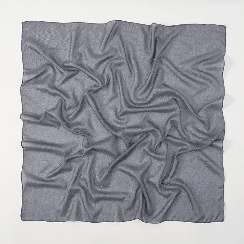 90*90cm Square Chiffon Hijab Scarf Women Solid Color Muslim Soft Head Scarf Islamic Shawls and Wraps Headband Musulman Scarves