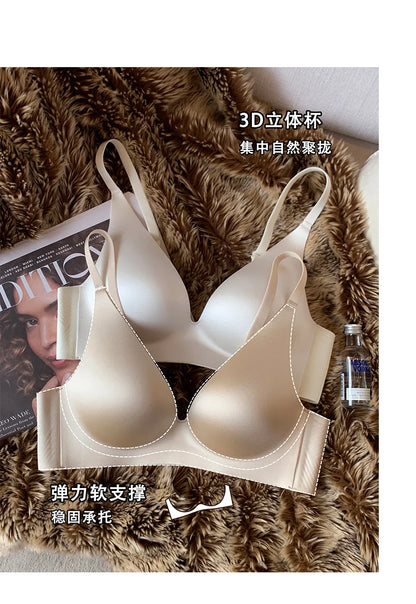 Satin Bralette Slip for Small Bust Women Seamless One Piece Wireless Support Anti Sagging Comfort Everyday S-XL MOYISU Sexy AB