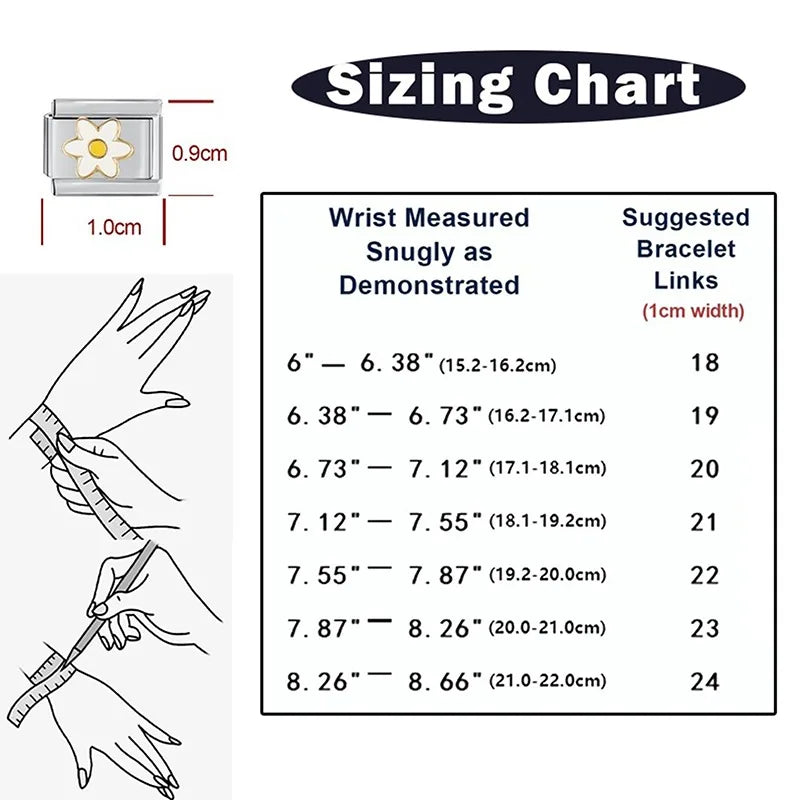 Shiny Zircon Stars Heart Bow Knot Butterfly Italian Charm Links Fit 9mm Stainless Steel Bracelet Women Jewelry DIY Making Gifts
