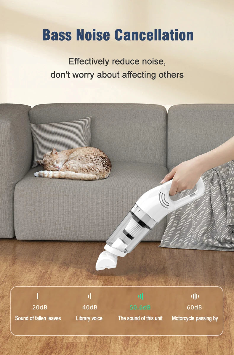 Vacuum Cleaner Portable Wireless Hand Held Cleaner Powerful Cleaning Machine Car Home Appliance for Dust Pet Hair