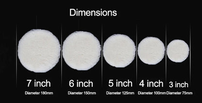 5Pcs Wool Car Polishing Pad Set For Polisher Machine Waxing Polishing Buffing Auto Paint Care Polisher Pads 3/4/5/6/7 Inch