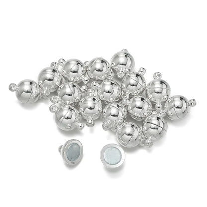 10Sets Magnetic Clasps 6mm/8mm/10mm Buckle Hook Round Magnet Converter Clasp For Bracelet DIY Jewelry Making Findings
