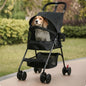 Pet Stroller with Cup Holder Collapsible Pet Stroller with Storage Basket Compact Portable for Small Dogs, Outdoor Walks, Travel