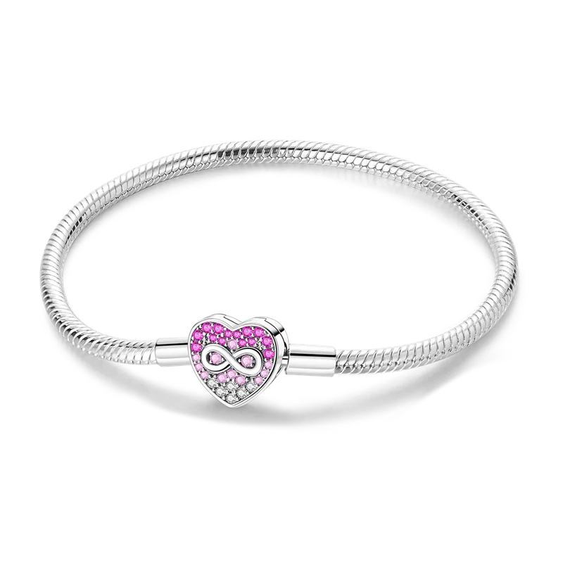 Original 925 Sterling Silver Bracelets 17-20CM Love Heart Flowers Butterfly Charms Beads Bracelet For Women Fashion Jewelry Gift