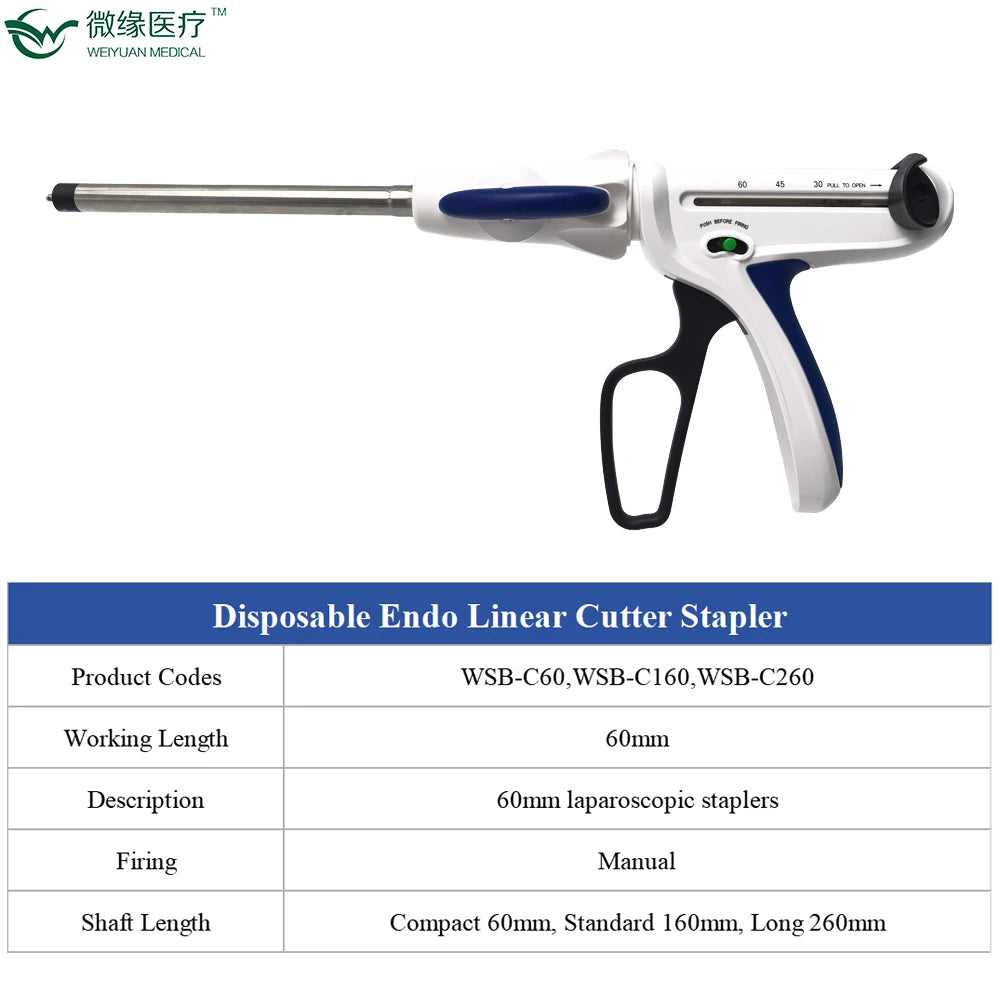 60mm Disposable Endo Linnear Cutter Stapler, Endoscopic Stapler, Veterinary Medical Instrument, Abdominal Surgery Equipment
