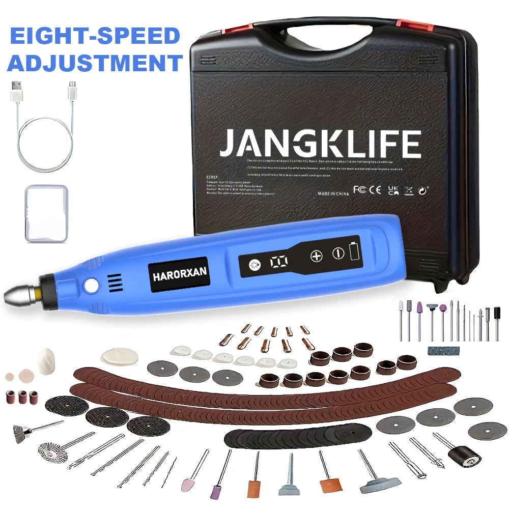 JANGKLIFE USB Cordless Rotary Tool Kit Woodworking Engraving Pen DIY For Jewelry Metal Glass Mini Wireless Drill