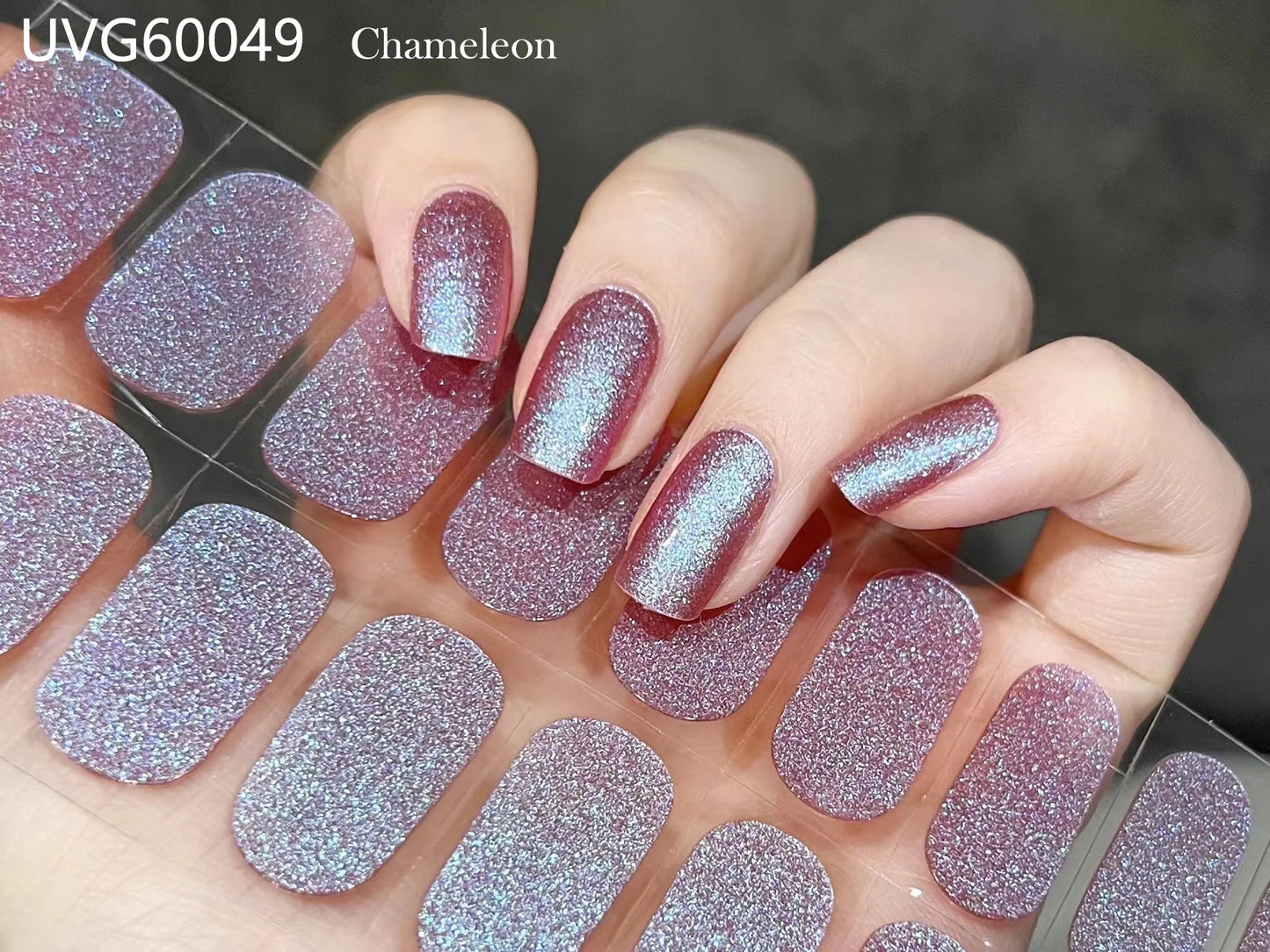 20/22Tips UV Semi cured Gel Nail Stickers Waterproof Long Lasting Full Gel Nail Wraps Press On Nail Decal DIY Manicure