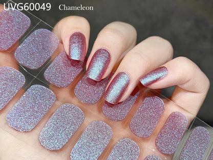 20/22Tips UV Semi cured Gel Nail Stickers Waterproof Long Lasting Full Gel Nail Wraps Press On Nail Decal DIY Manicure