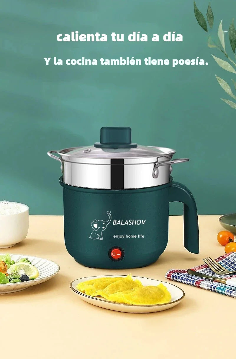 220V Mini Electric Cooker Multi-functional Cooking Pot Non-stick Frying Pan Ramen Dormitory Small Electric Hot Pot Cute Cartoon