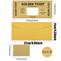 3pcs/set Golden Ticket Scratch Card Scratch-off Travel Ticket Set with Envelopes Surprise Reveal Ticket Gift for Valentine's Day