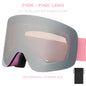 Professional Ski Goggles Adult Frameless Snow Goggles 100% UV400 Anti-Fog Magnetic Replaceable Lenses Snowboard Goggles