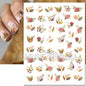 3d Nails Art Decals Spring Fruits Pink Full Tips Peony Magnolia Flowers Adhesive Sliders Stickers Decoration For Nails Manicure