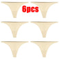 1-6pcs Seamless Panties Ice Silk Seamless Panties For Women Soft Thin Thongs Woman Satin Underwear Female Bikini String Panties